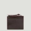 Claudie Pierlot Alix Brown Leather Card Holder*Women Small Leather Goods