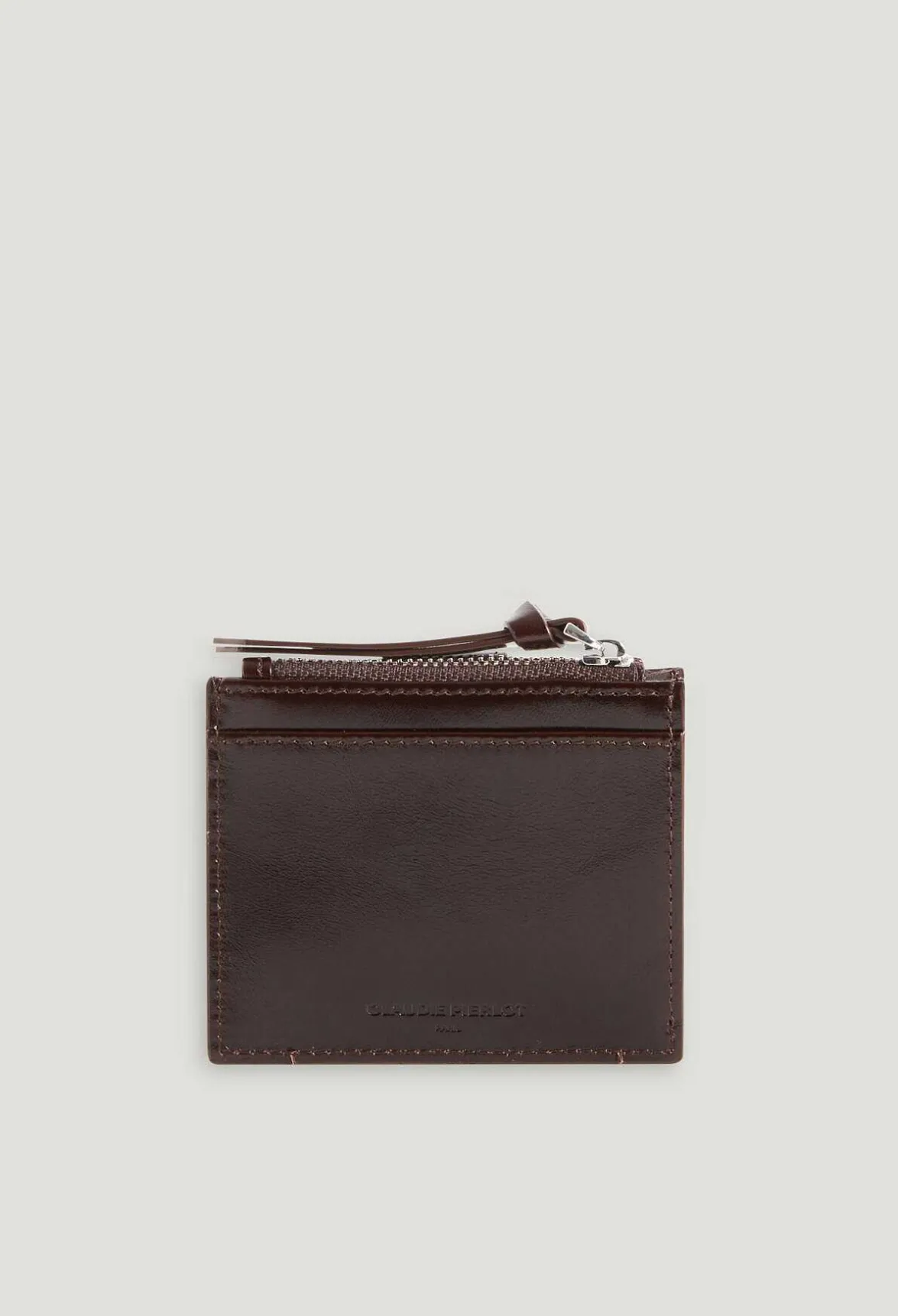 Claudie Pierlot Alix Brown Leather Card Holder*Women Small Leather Goods