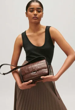 Claudie Pierlot Alix Two-Tone Brown Bag*Women Crossbody Bags