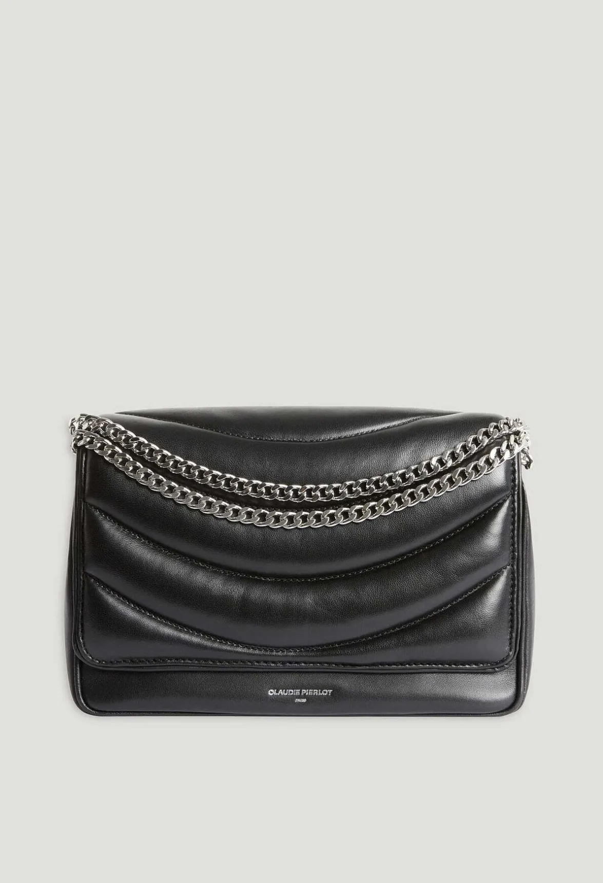 Claudie Pierlot Angeli Black Quilted Leather Bag*Women Crossbody Bags