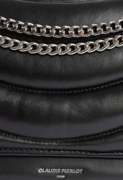 Claudie Pierlot Angeli Black Quilted Leather Bag*Women Crossbody Bags