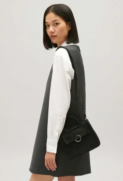 Claudie Pierlot Anouck Mini Black Leather Bag*Women Crossbody Bags