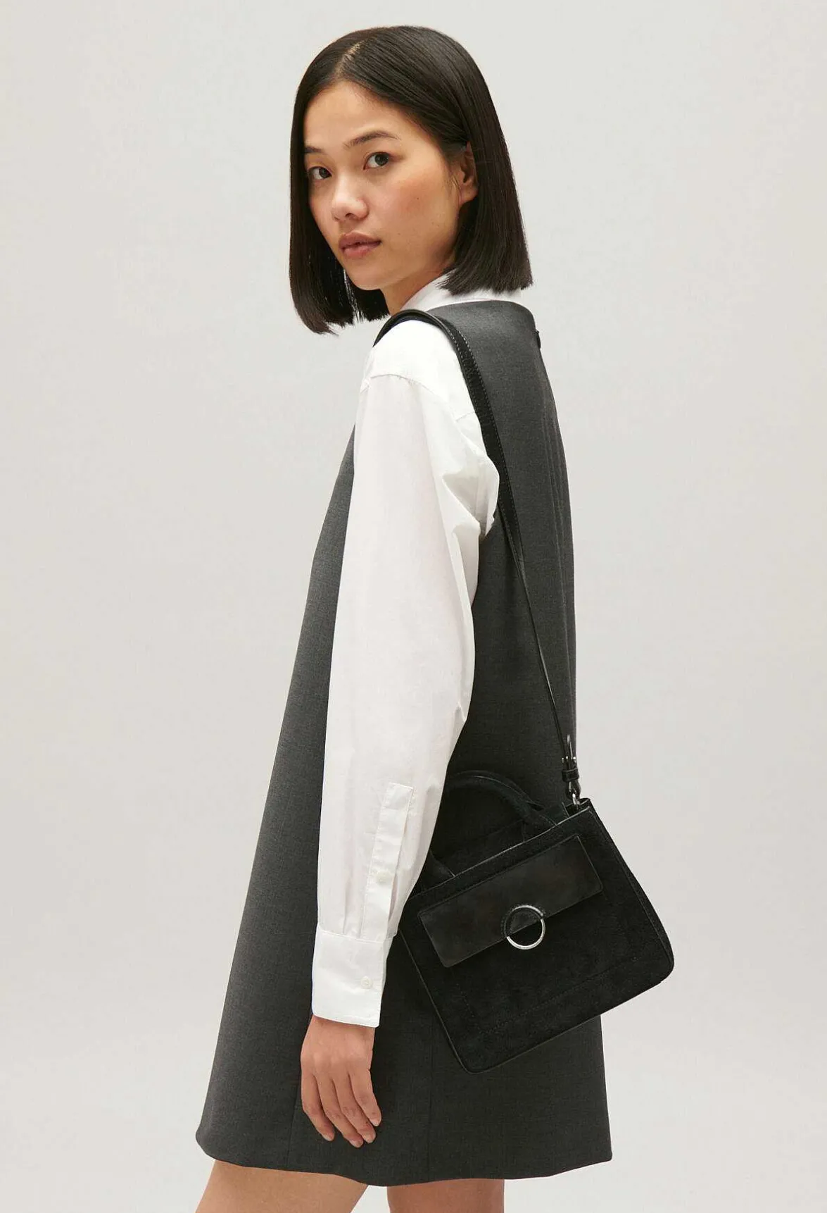 Claudie Pierlot Anouck Mini Black Leather Bag*Women Crossbody Bags