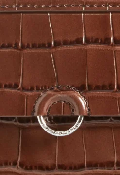 Claudie Pierlot Anoucko Nano Brown Embossed Leather Bag*Women Crossbody Bags