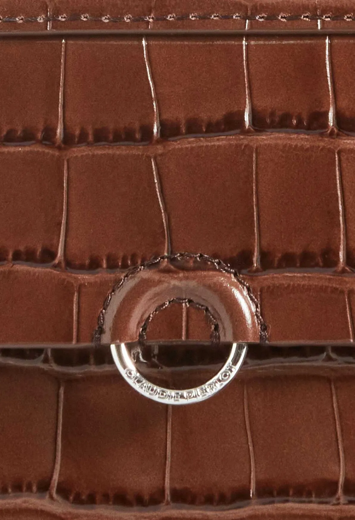 Claudie Pierlot Anoucko Nano Brown Embossed Leather Bag*Women Crossbody Bags