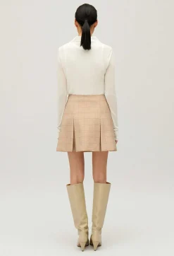 Claudie Pierlot Beige Checked A-Line Skirt*Women Skirts And Shorts