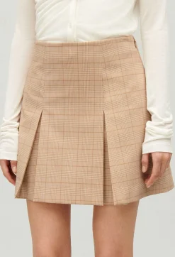 Claudie Pierlot Beige Checked A-Line Skirt*Women Skirts And Shorts