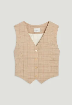 Claudie Pierlot Beige Checked Suit Waistcoat*Women Blazers