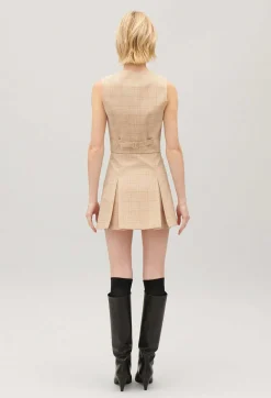Claudie Pierlot Beige Checked Suit Waistcoat*Women Blazers
