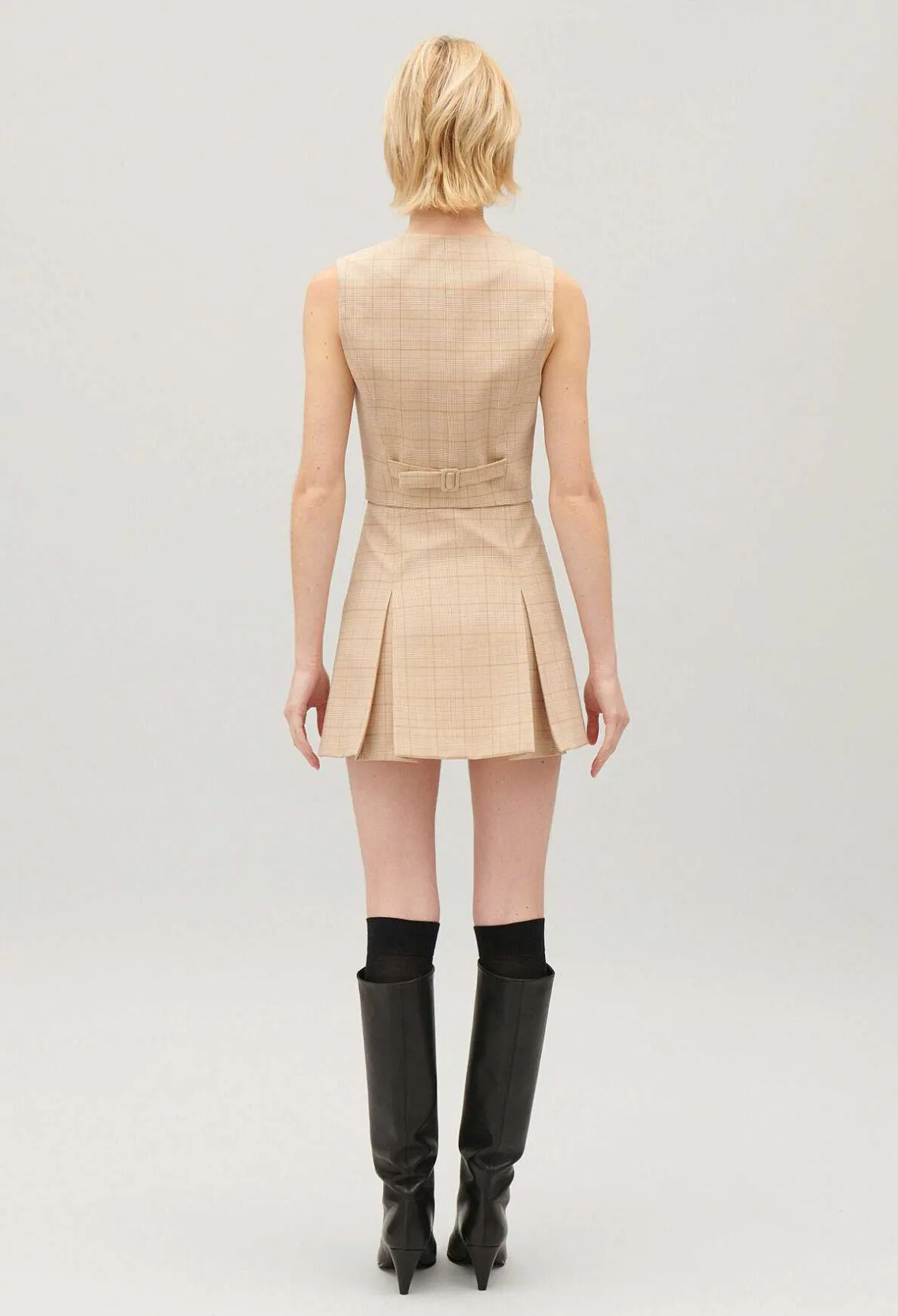 Claudie Pierlot Beige Checked Suit Waistcoat*Women Blazers