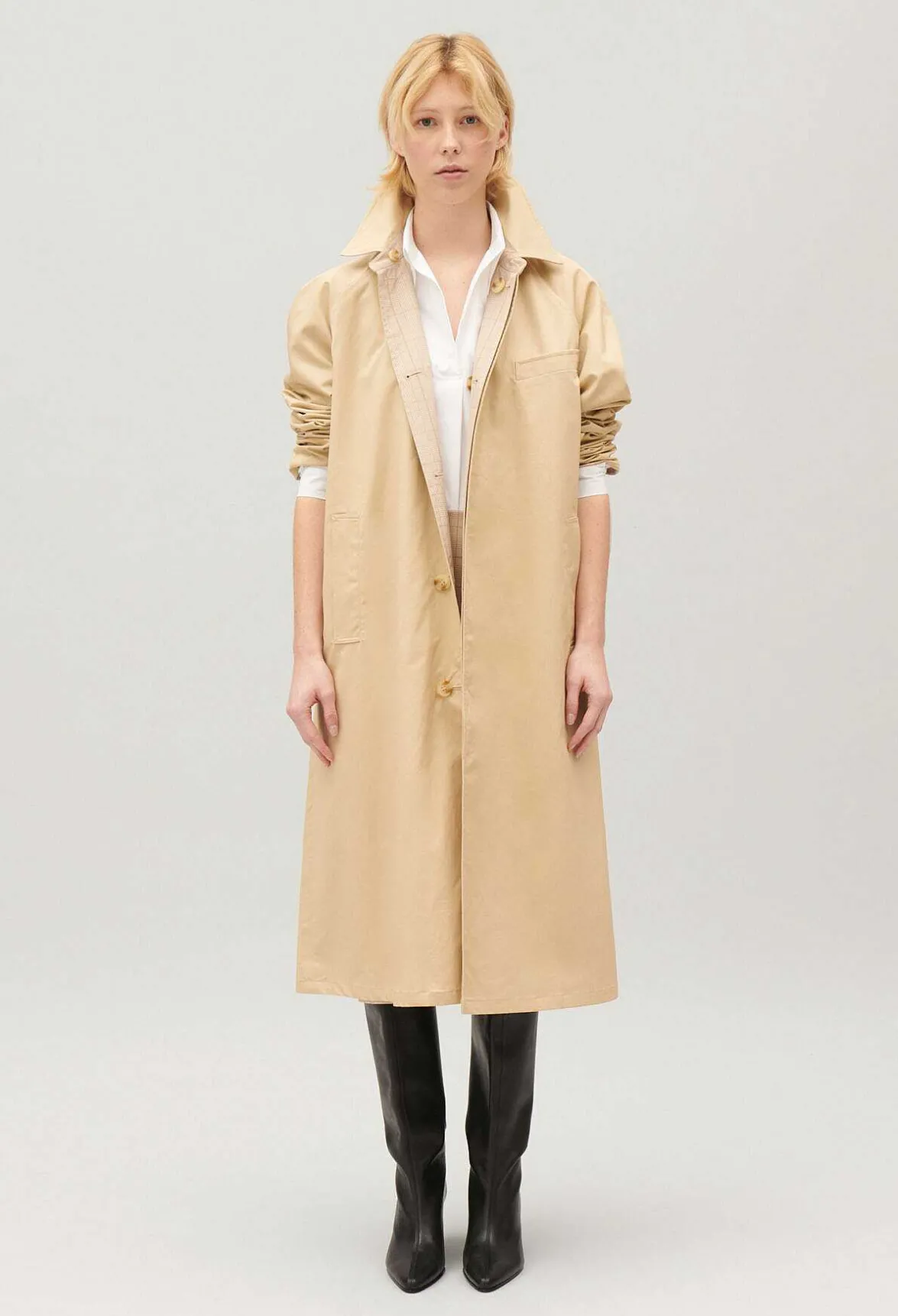 Claudie Pierlot Beige Reversible Mid-Length Coat*Women Jackets And Coats