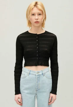 Claudie Pierlot Black Cropped Cardigan*Women Tops And Shirts