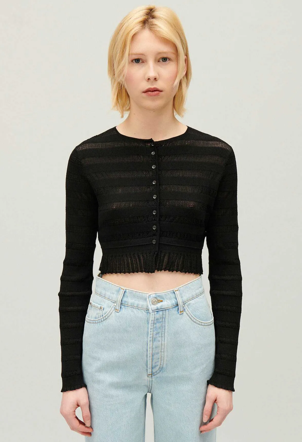 Claudie Pierlot Black Cropped Cardigan*Women Tops And Shirts