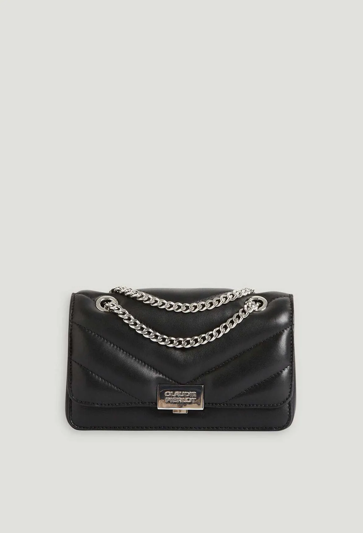 Claudie Pierlot Black Leather Angelina Bag*Women Crossbody Bags