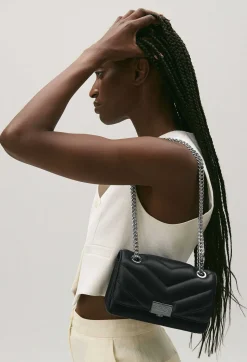 Claudie Pierlot Black Leather Angelina Bag*Women Crossbody Bags