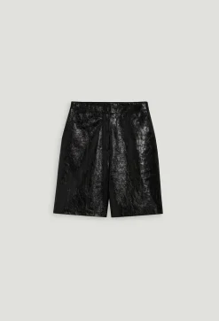 Claudie Pierlot Black Leather Bermuda Shorts*Women Skirts And Shorts