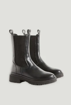 Claudie Pierlot Black Leather Chelsea Boots*Women Booties And Boots