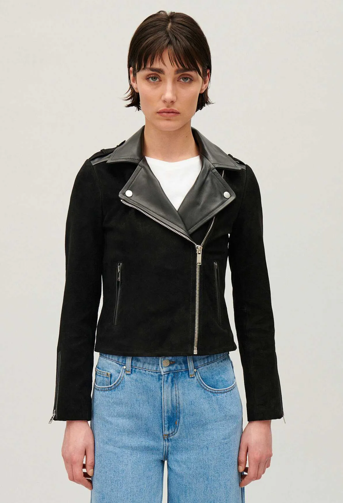 Claudie Pierlot Black Leather Jacket*Women Jackets And Coats
