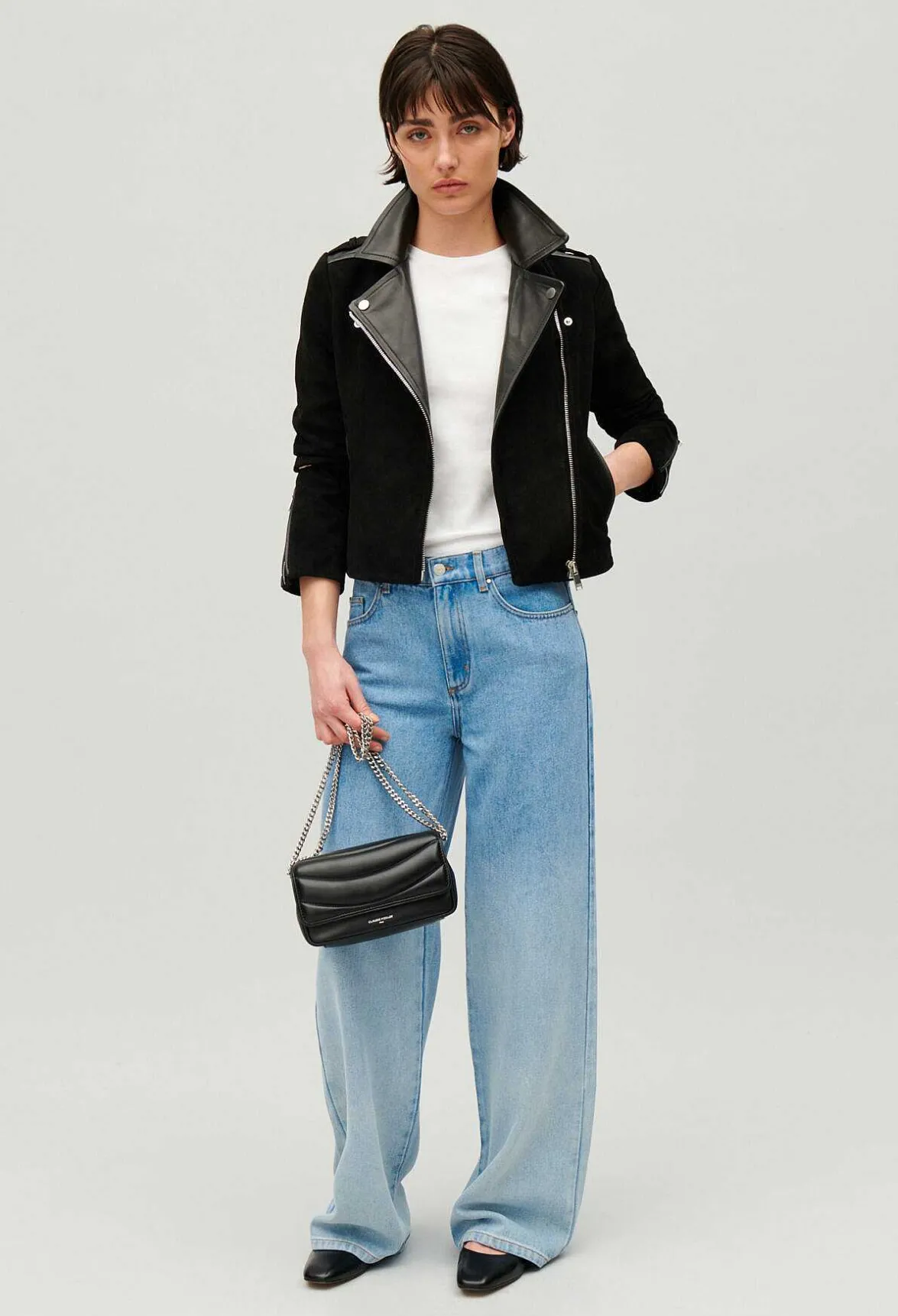 Claudie Pierlot Black Leather Jacket*Women Jackets And Coats