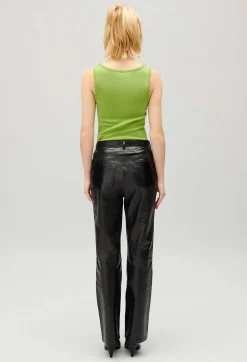 Claudie Pierlot Black Leather Trousers*Women Jeans And Trousers