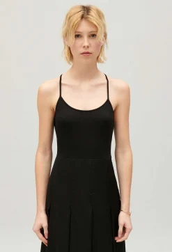 Claudie Pierlot Black Midi Dress With Crossover Back*Women Dresses