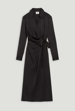 Claudie Pierlot Black Midi Wrap Dress*Women Dresses