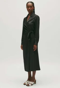 Claudie Pierlot Black Midi Wrap Dress*Women Dresses
