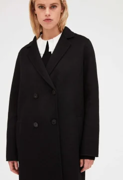 Claudie Pierlot Black Straight Mid-Length Coat*Women Jackets And Coats