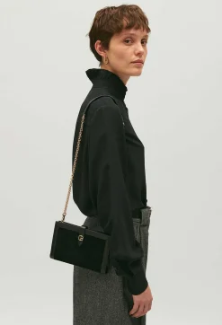 Claudie Pierlot Black Suede Clutch Bag*Women Crossbody Bags