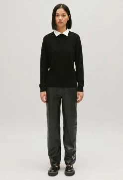 Claudie Pierlot Black Wool Jumper Removable Collar*Women Sweaters And Cardigans