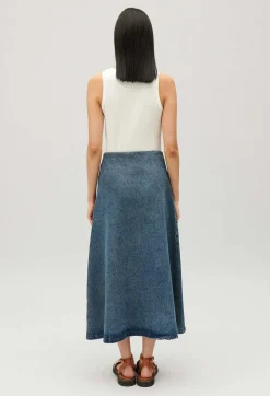 Claudie Pierlot Blue Denim Midi Skirt*Women Skirts And Shorts