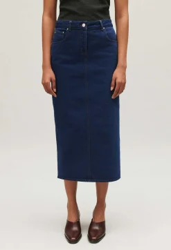 Claudie Pierlot Blue Denim Midi Skirt*Women Skirts And Shorts