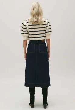 Claudie Pierlot Blue Denim Midi Skirt*Women Skirts And Shorts
