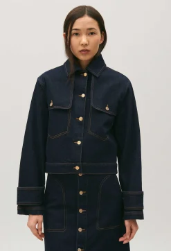 Claudie Pierlot Blue Raw Denim Jacket*Women Jackets And Coats