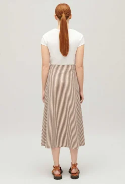 Claudie Pierlot Bronze Striped Midi Skirt*Women Skirts And Shorts