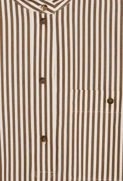 Claudie Pierlot Bronze Striped Mid-Length Dress*Women Dresses