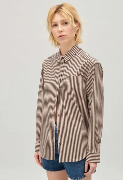 Claudie Pierlot Bronze Striped Shirt*Women Tops And Shirts