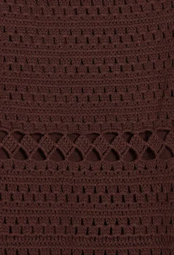 Claudie Pierlot Brown Crochet Maxi Dress*Women Dresses