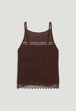Claudie Pierlot Brown Crochet Top*Women Tops And Shirts