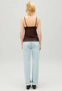 Claudie Pierlot Brown Crochet Top*Women Tops And Shirts