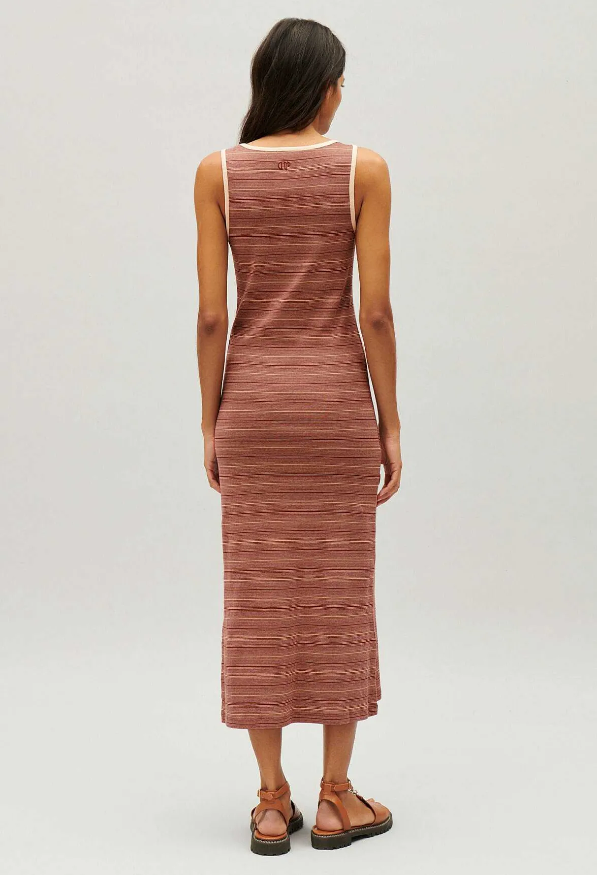Claudie Pierlot Brown Stripy Knit Maxi Dress*Women Dresses
