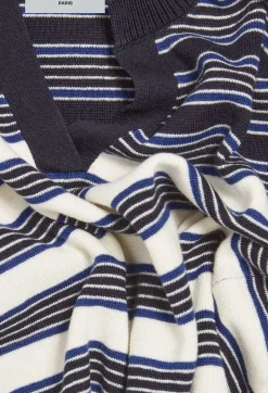 Claudie Pierlot Ecru Striped Henley Neck Jumper*Women Sweaters And Cardigans