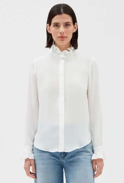 Claudie Pierlot Ecru Victorian Collar Blouse*Women Tops And Shirts