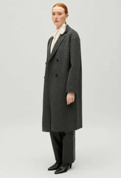 Claudie Pierlot Flecked Grey Double-Sided Wool Coat*Women Jackets And Coats