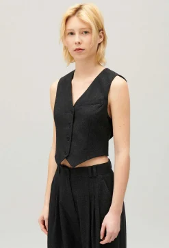 Claudie Pierlot Flecked Grey Suit Waistcoat*Women Blazers