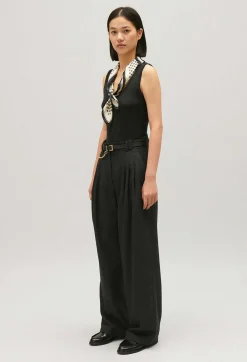 Claudie Pierlot Flecked Grey Wide-Leg Trousers*Women Jeans And Trousers
