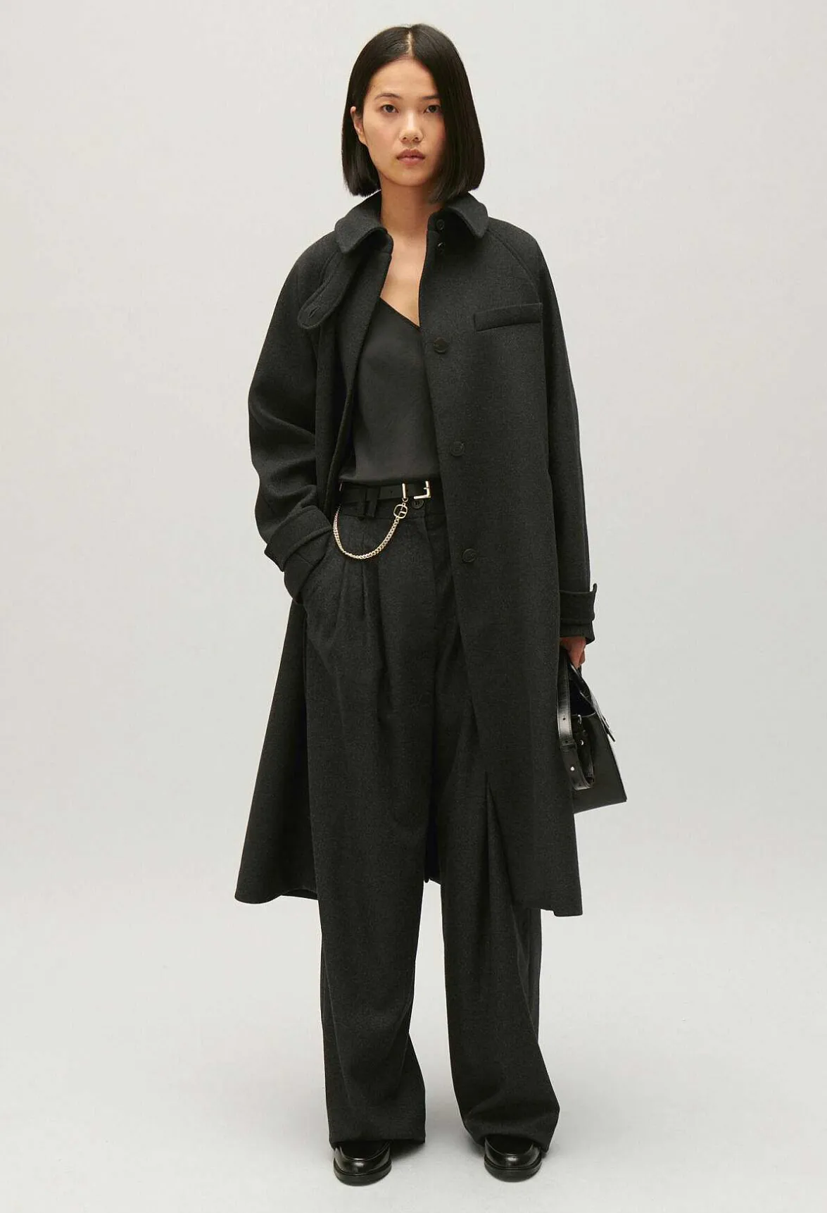 Claudie Pierlot Flecked Grey Wool Mid-Length Coat*Women Jackets And Coats
