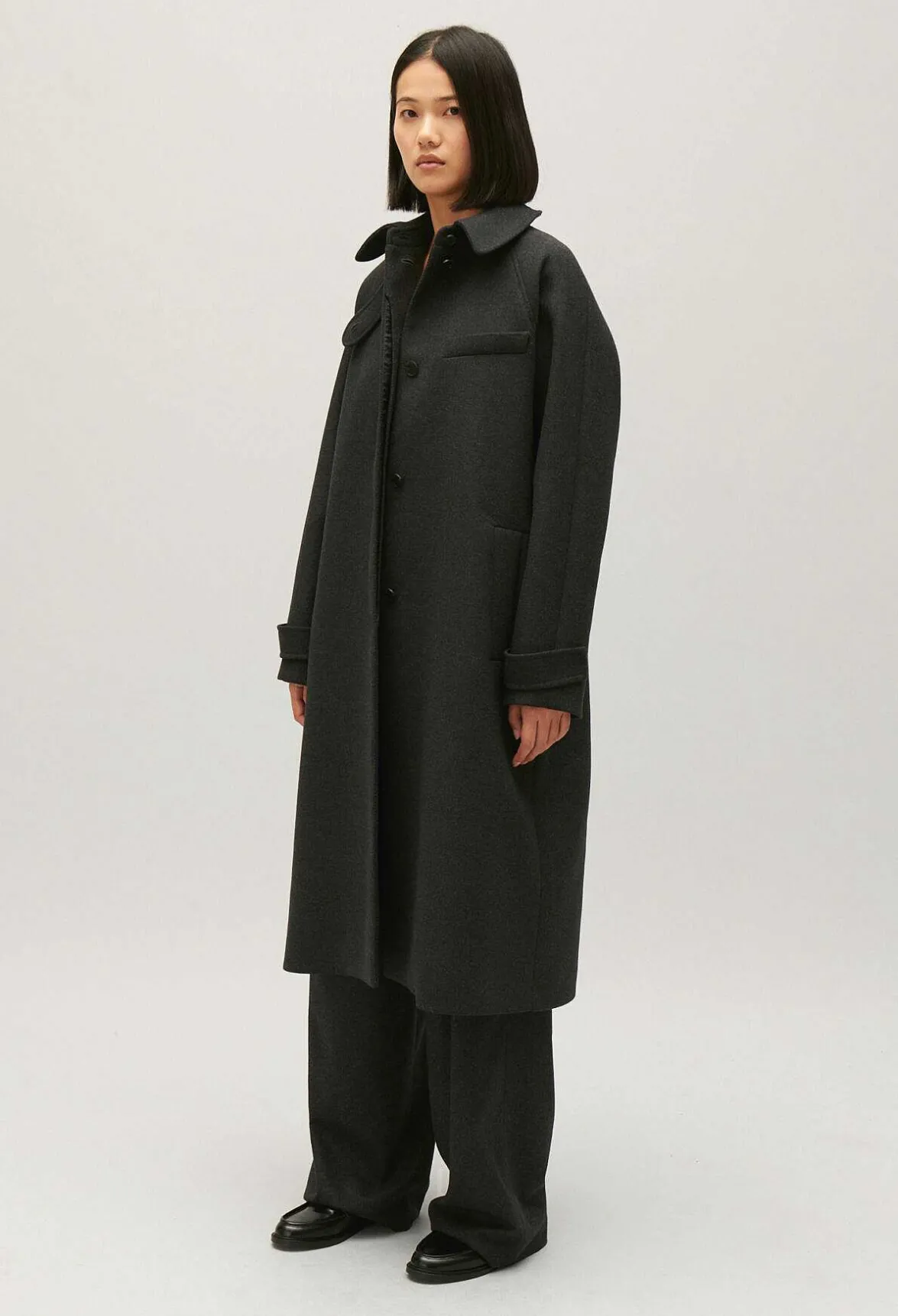 Claudie Pierlot Flecked Grey Wool Mid-Length Coat*Women Jackets And Coats