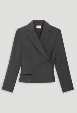 Claudie Pierlot Flecked Grey Wrapover Suit Jacket*Women Blazers