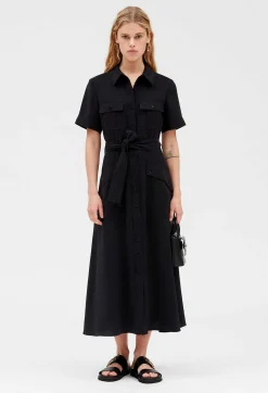 Claudie Pierlot Flowing Short-Sleeved Midi Dress*Women Dresses